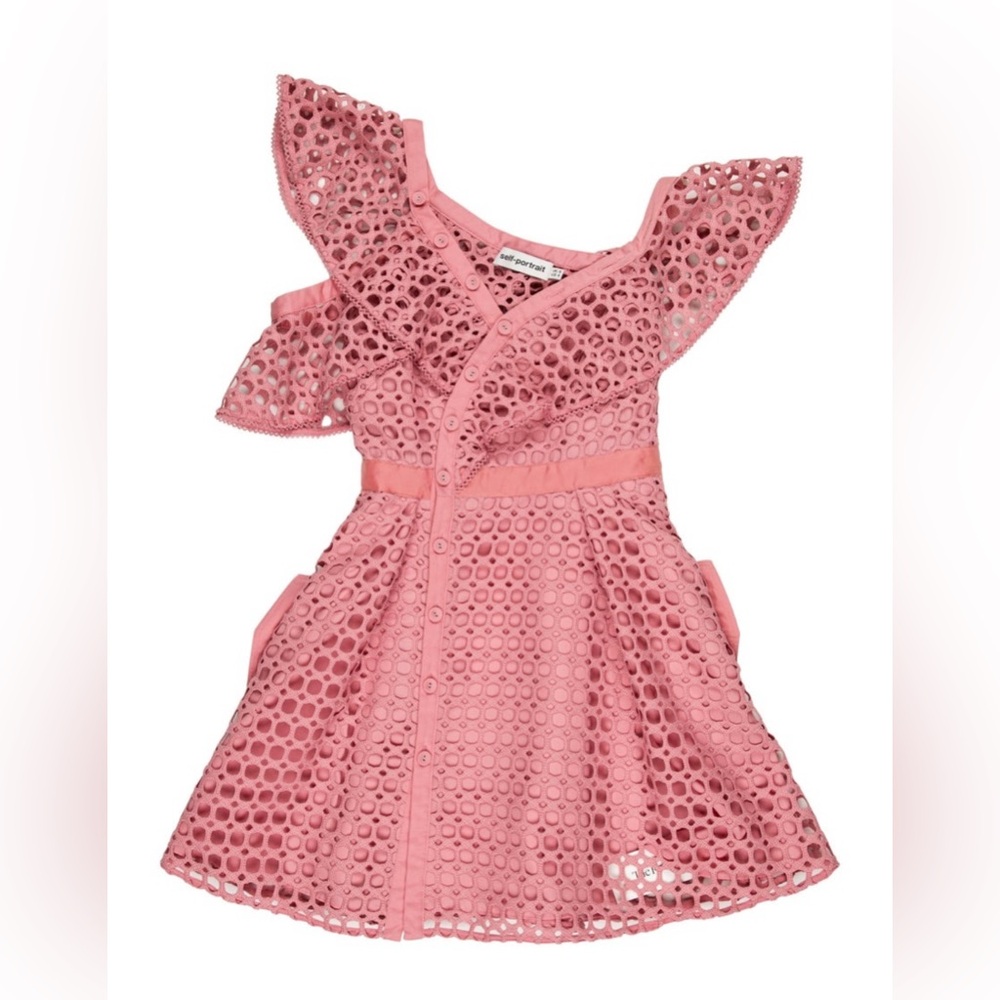 Self-portrait lace pattern mini dress